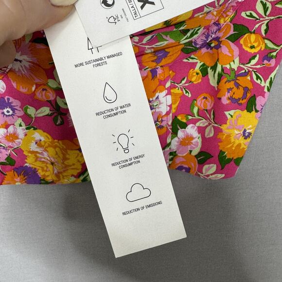 Zara Floral Crop Top Womens XL Pink Satin Underwire Bustier Cami Country Cottage - Picture 2 of 14